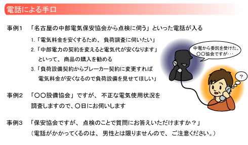 電話による手口